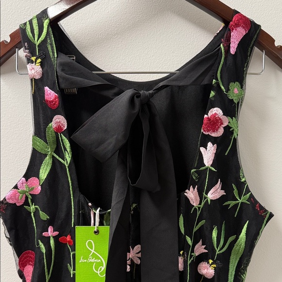 Sam Edelman Black Dress with Colorful Floral Embroidery - Picture 4 of 5